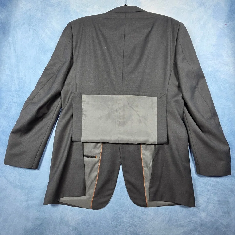 Gariani Dallas Tufo Suit Sport Coat Mens 44L Gray Super 150s Wool Made in Italy